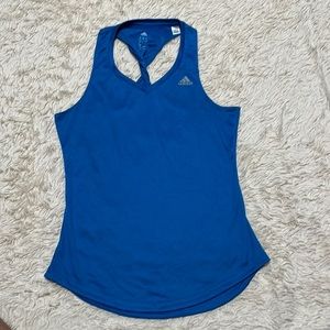 Blue adidas running tank